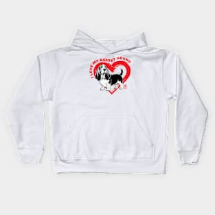 I Love My Basset Hound - I Love my dog - Friendly dog Kids Hoodie